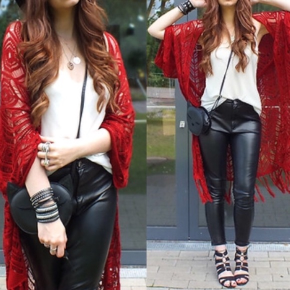red cardigan h&m